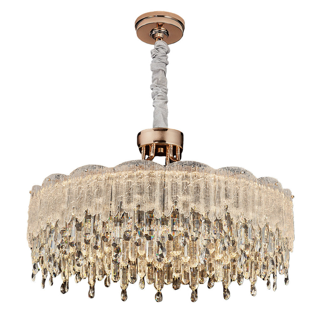 Luxury Crystal Glass Fringe Chandelier - Elegant Ceiling Light