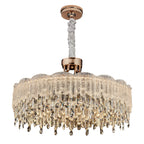 Luxury Crystal Glass Fringe Chandelier - Elegant Ceiling Light