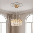 Gold Crystal Chandelier - French Minimalist Ceiling Light