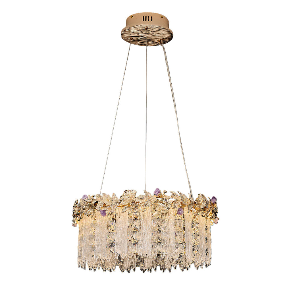 Gold Crystal Chandelier - French Minimalist Ceiling Light