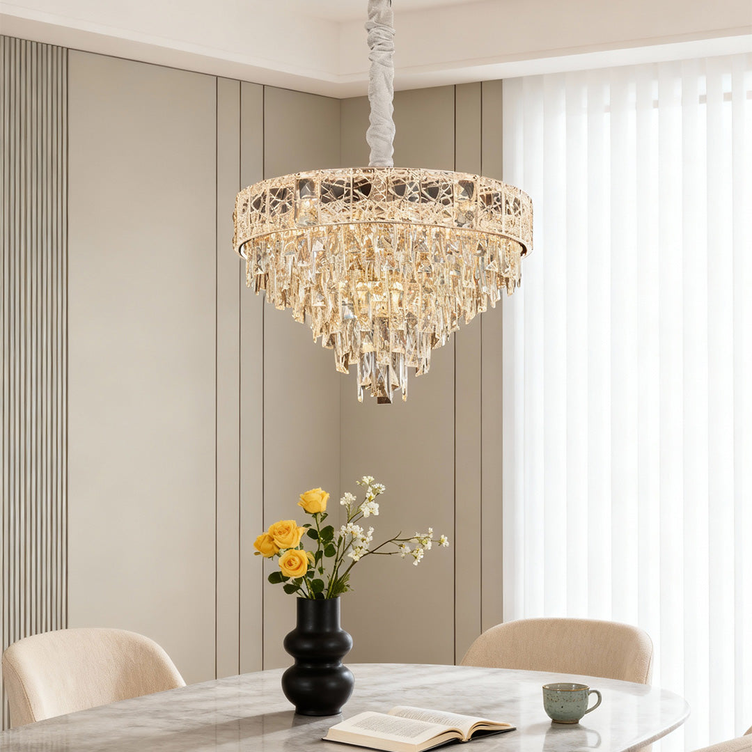 Luxury European Style Large Chandelier with Crystals - Elegant Ceiling Light