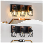 Premium Black Metal Cage Vanity Light for Bathroom Mirrors