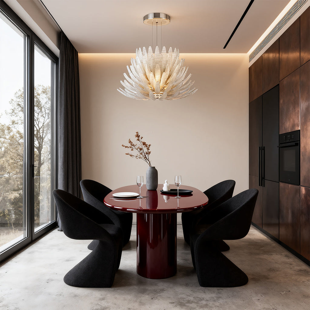Luxury Stainless Steel and Glass Deco Chandelier Ceiling Light