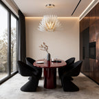 Luxury Stainless Steel and Glass Deco Chandelier Ceiling Light