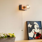 Mid-Century Modern Walnut and Brass Wall Light