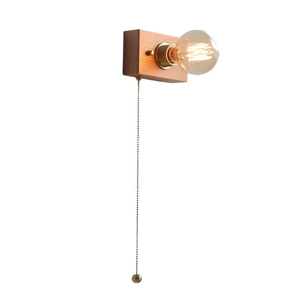 Mid-Century Modern Walnut and Brass Wall Light