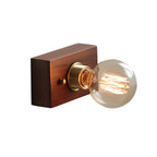 Mid-Century Modern Walnut and Brass Wall Light
