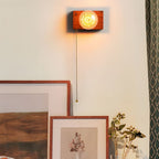 Mid-Century Modern Walnut and Brass Wall Light
