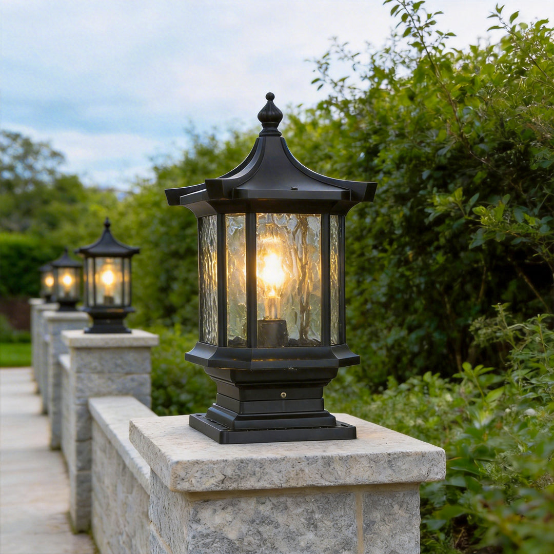 Vintage European Lantern Pillar Outdoor Light