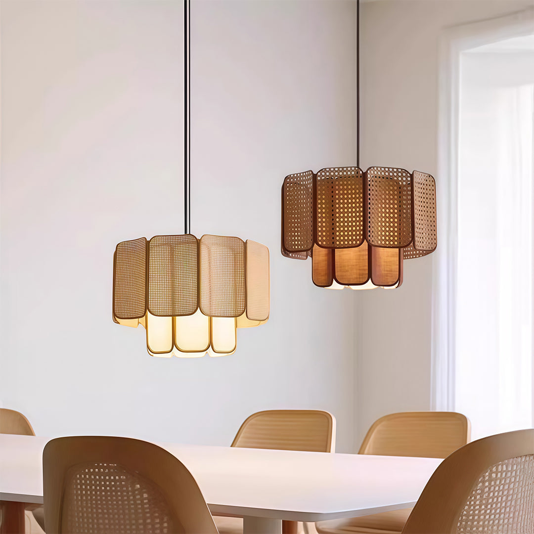 Japanese Zen Bamboo Pendant Light - Rattan Ceiling Fixture