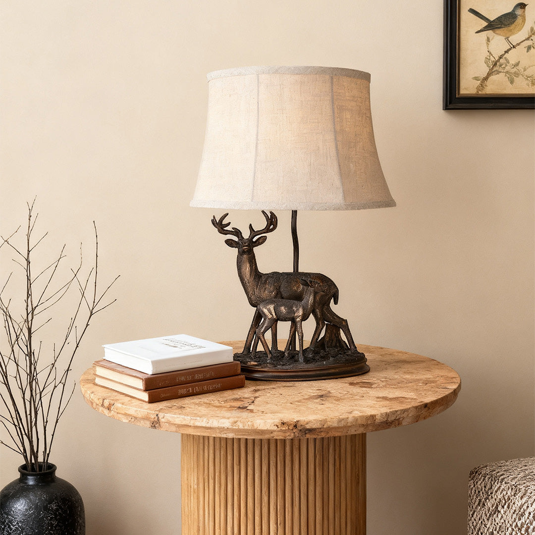 Mother and Fawn Deer Table Lamp - Elegant Decorative Lighting