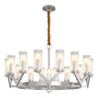 Luxury Copper Glass Drop Chandelier - Elegant Ceiling Light