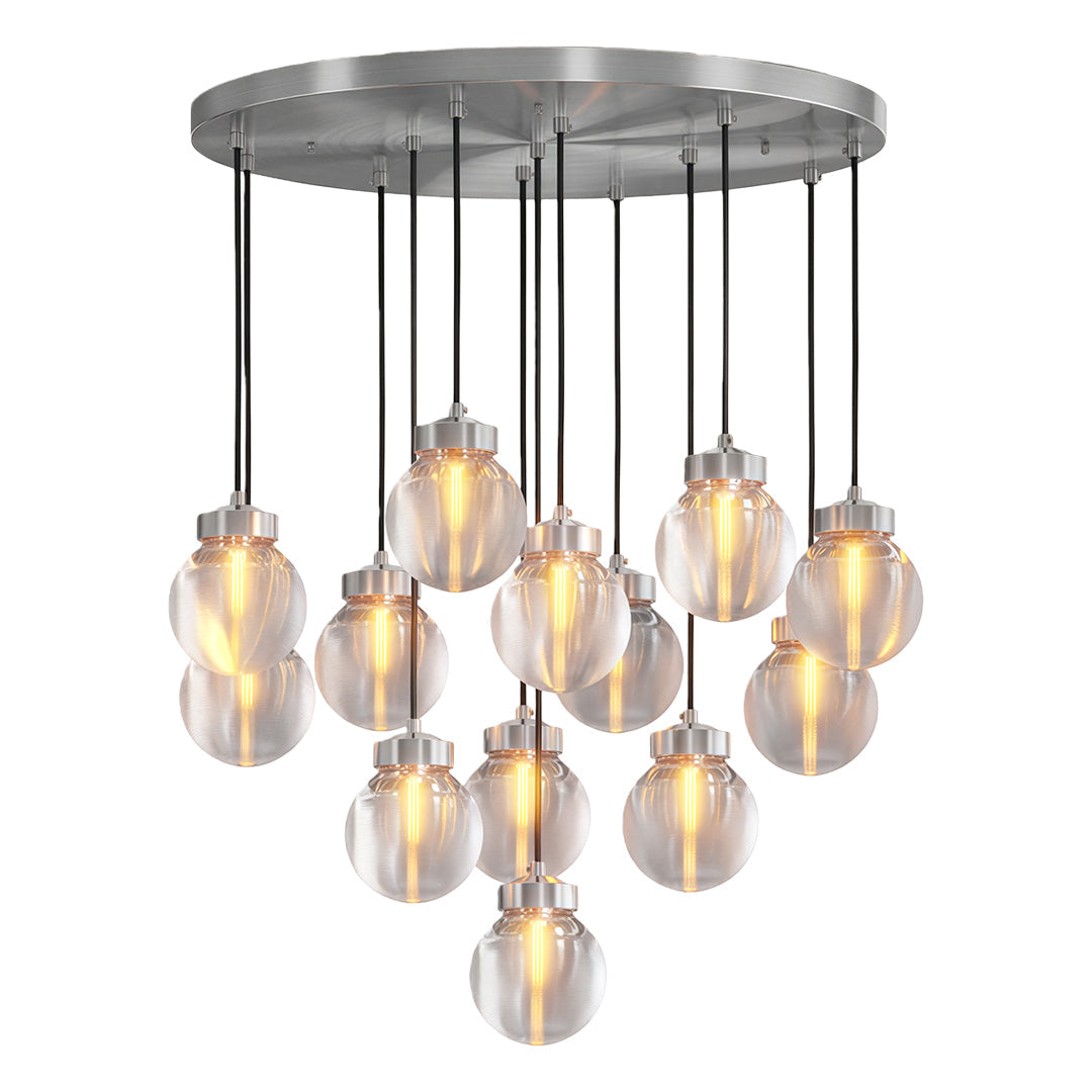 Luxury Copper and Glass Chandelier - Modern Ceiling Light