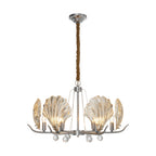 Modern Copper and Glass Shell Chandelier Ceiling Light