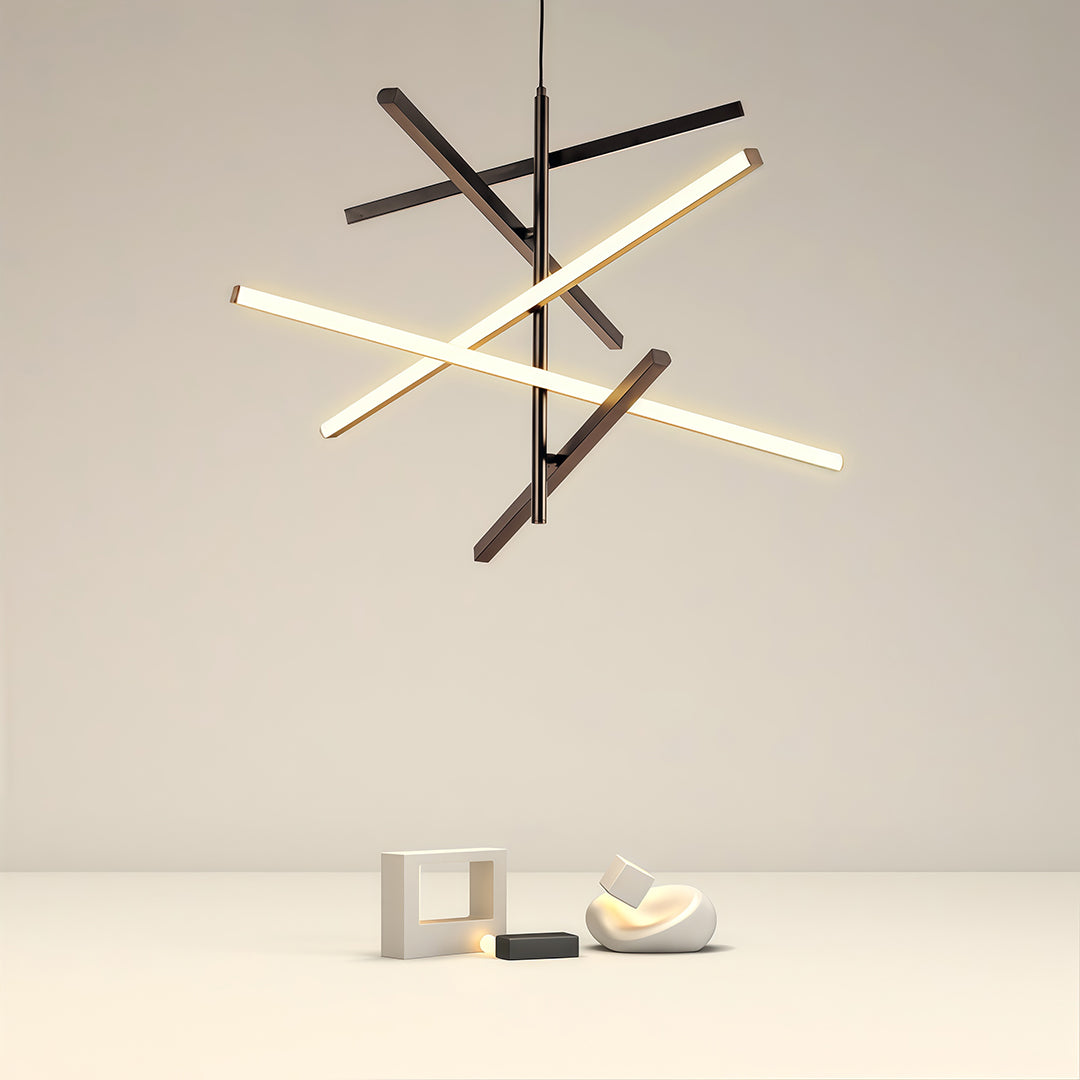 Adjustable Nordic Iron Linear Chandelier - Premium Ceiling Light