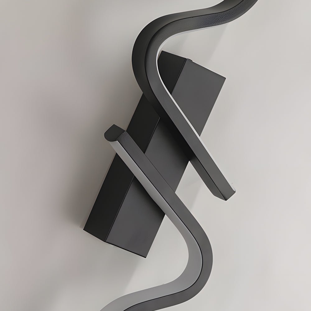 Minimalist Black Aluminum Curved Wall Sconce