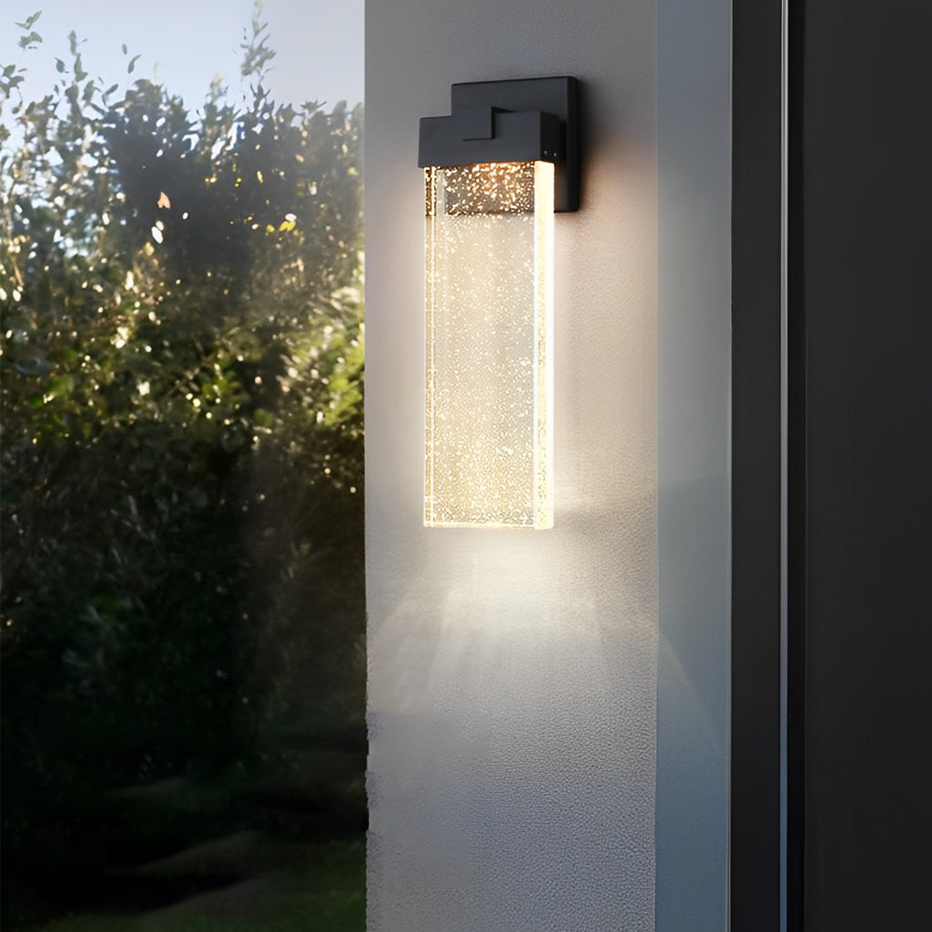 Rectangular LED Seeded Crystal Outdoor Wall Light