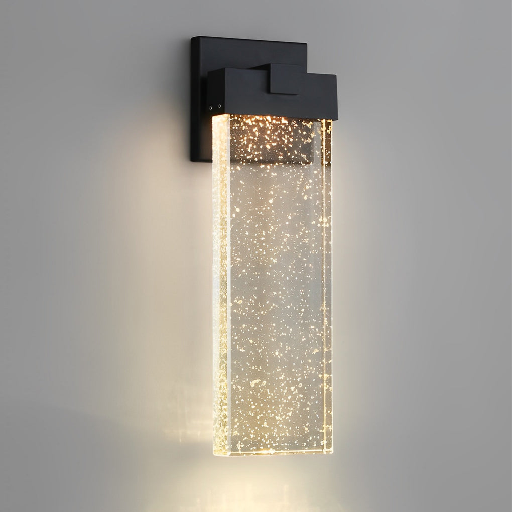 Rectangular LED Seeded Crystal Outdoor Wall Light