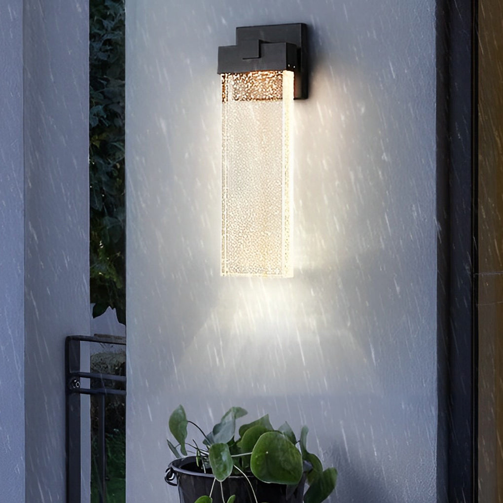 Rectangular LED Seeded Crystal Outdoor Wall Light