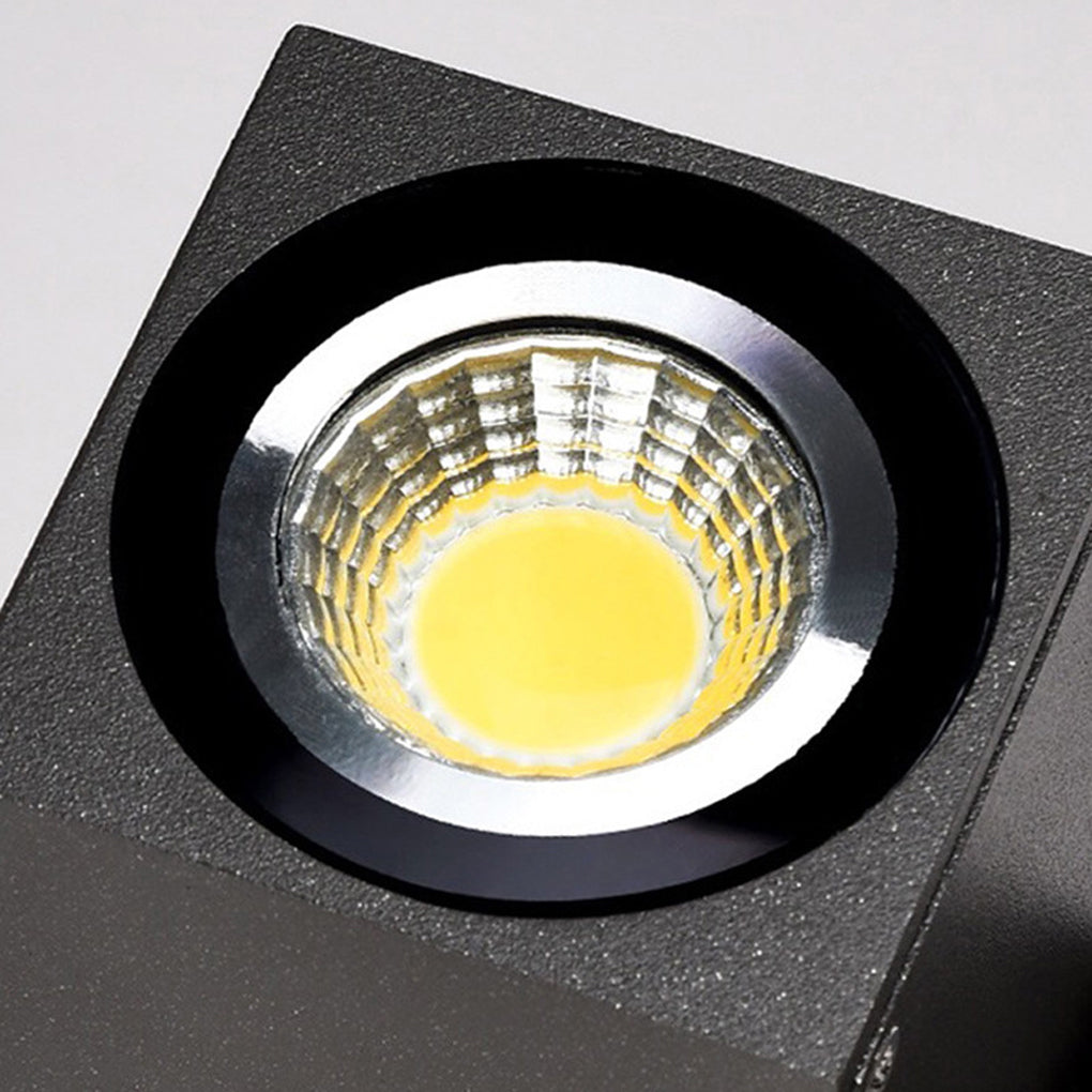 Premium Waterproof Black LED Square Sensor Wall Light for Outdoor Use