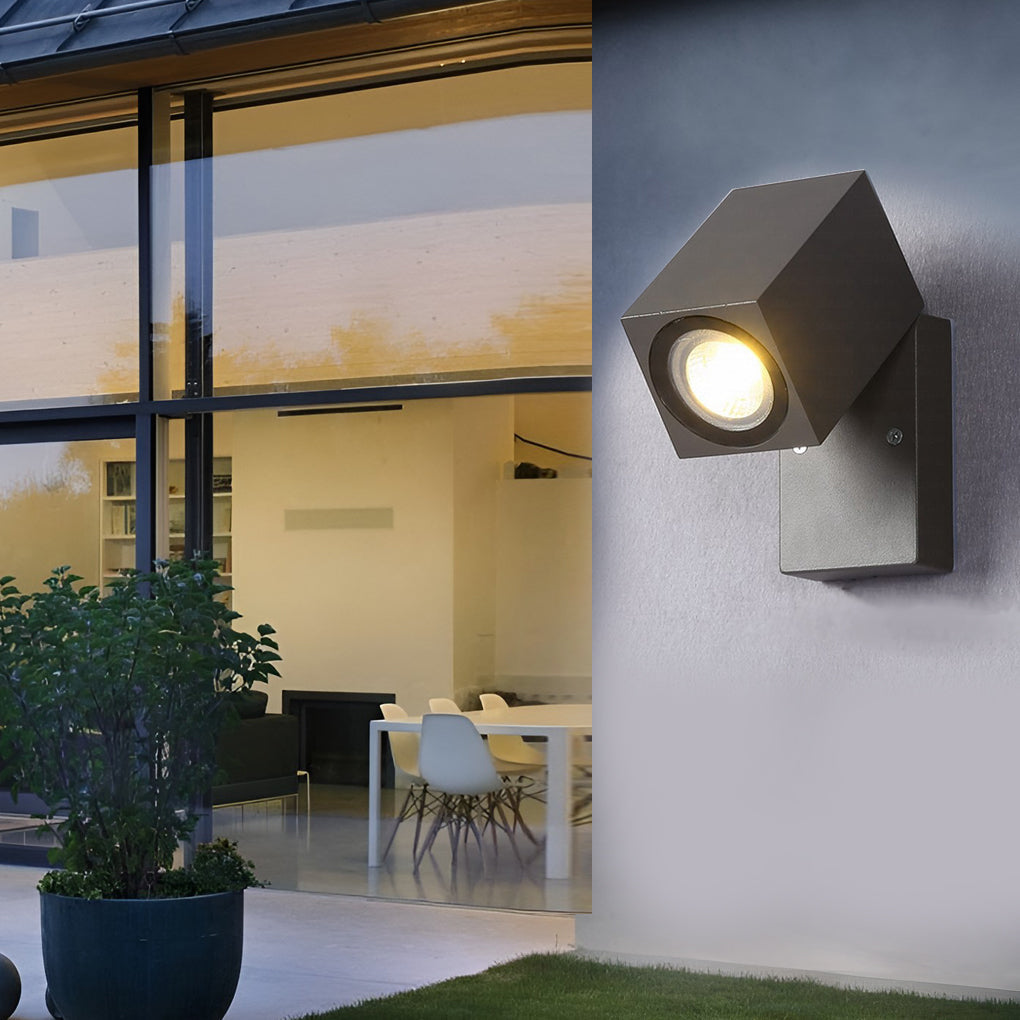 Premium Waterproof Black LED Square Sensor Wall Light for Outdoor Use