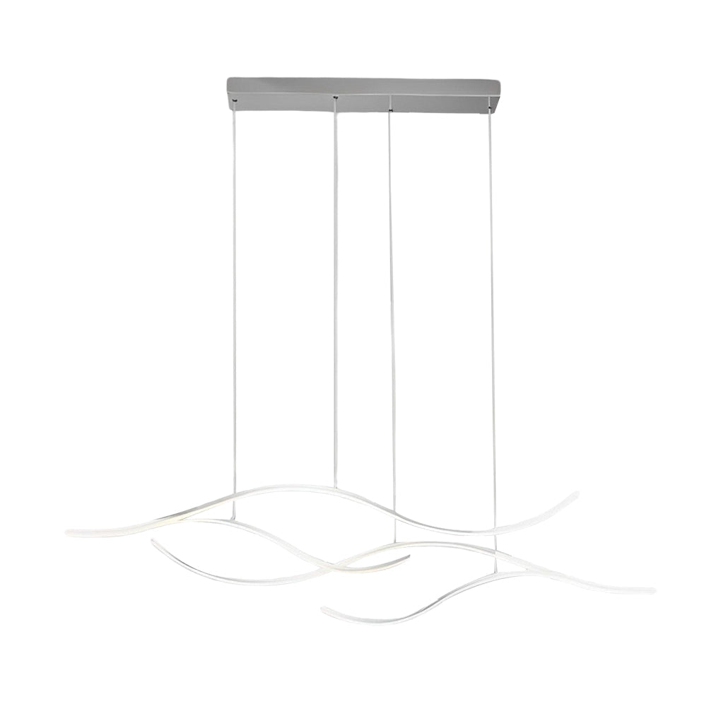 Wavy Curved LED Pendant Light - Modern Metal Ceiling Fixture