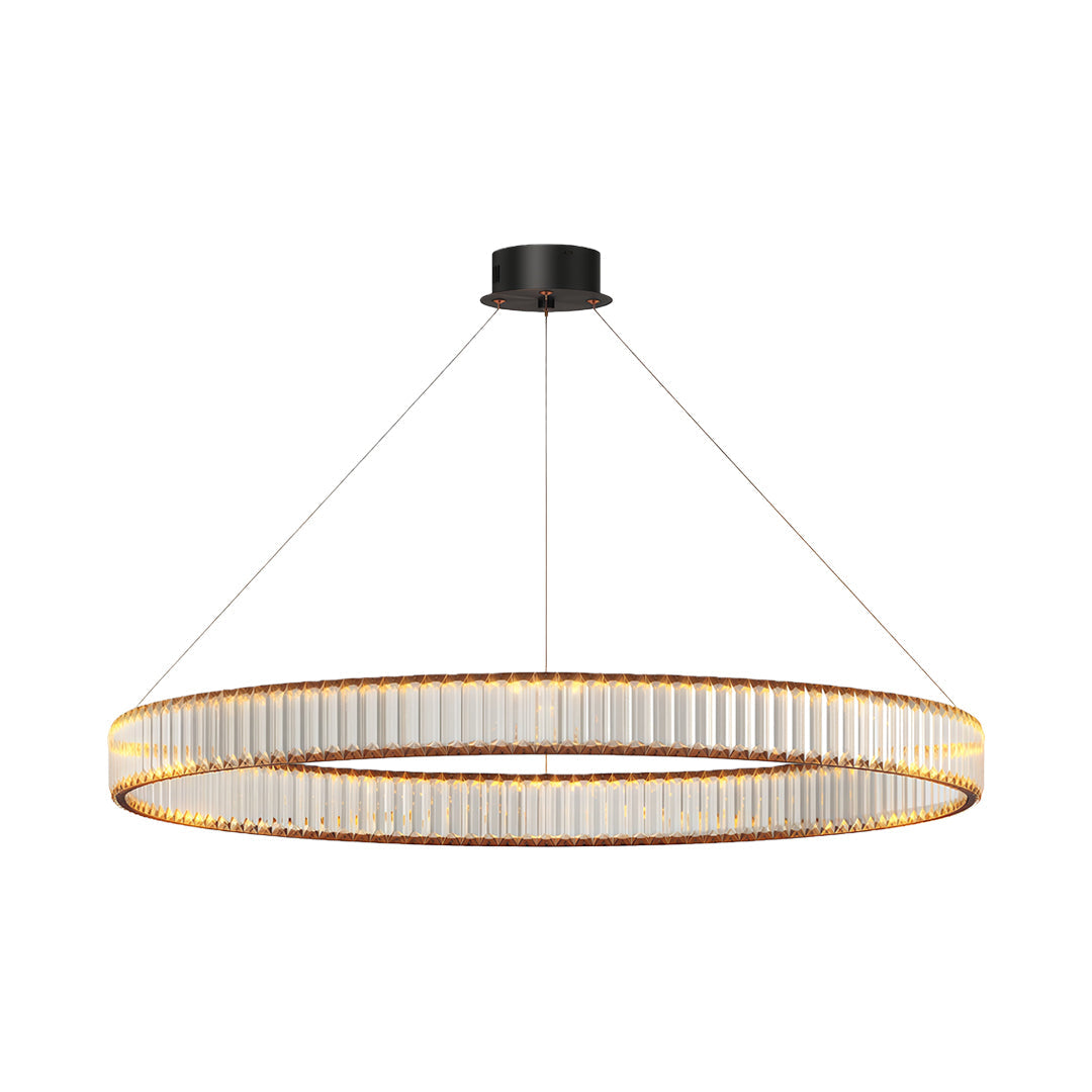 Premium Crystal Round Chandelier - Elegant Ceiling Light