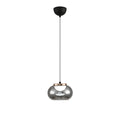 Gray Glass Globe Pendant Light - Full-Spectrum Metal Ceiling Fixture