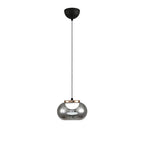 Gray Glass Globe Pendant Light - Full-Spectrum Metal Ceiling Fixture