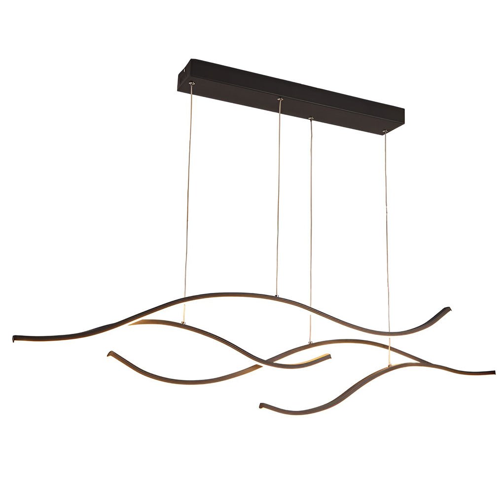 Wavy Curved LED Pendant Light - Modern Metal Ceiling Fixture