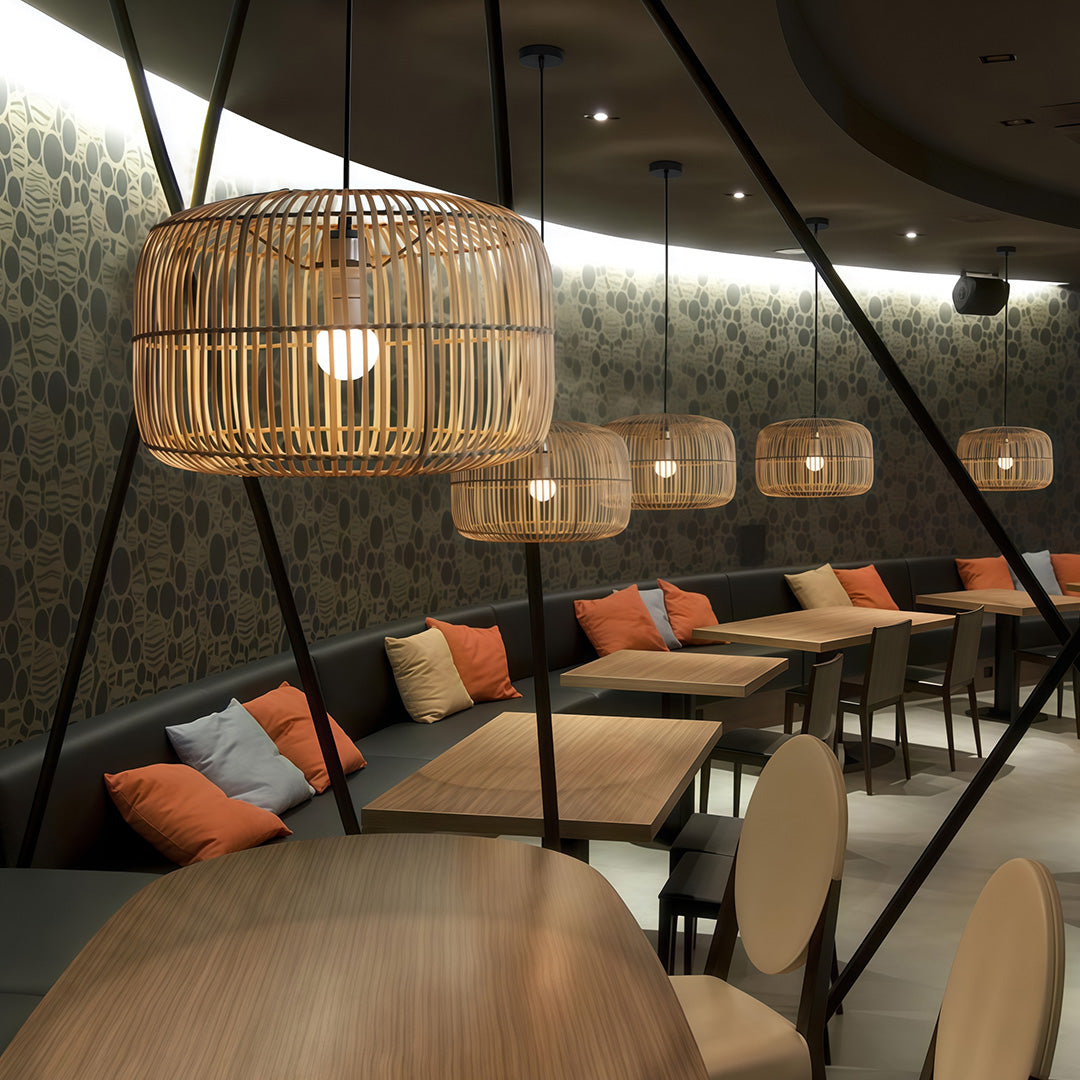 Japanese Minimalist Woven Pendant Ceiling Light