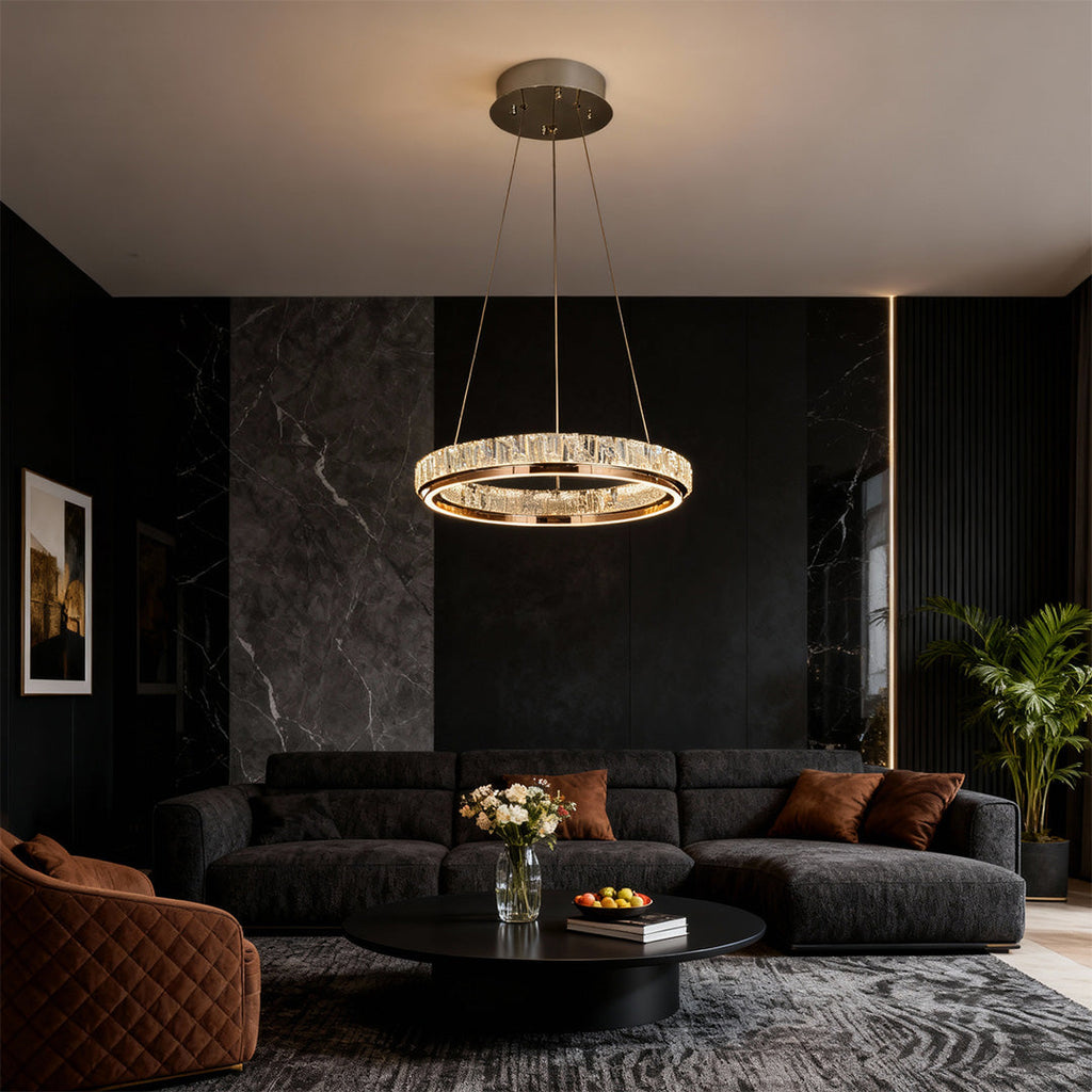Premium Round Crystal Chandelier Ceiling Light