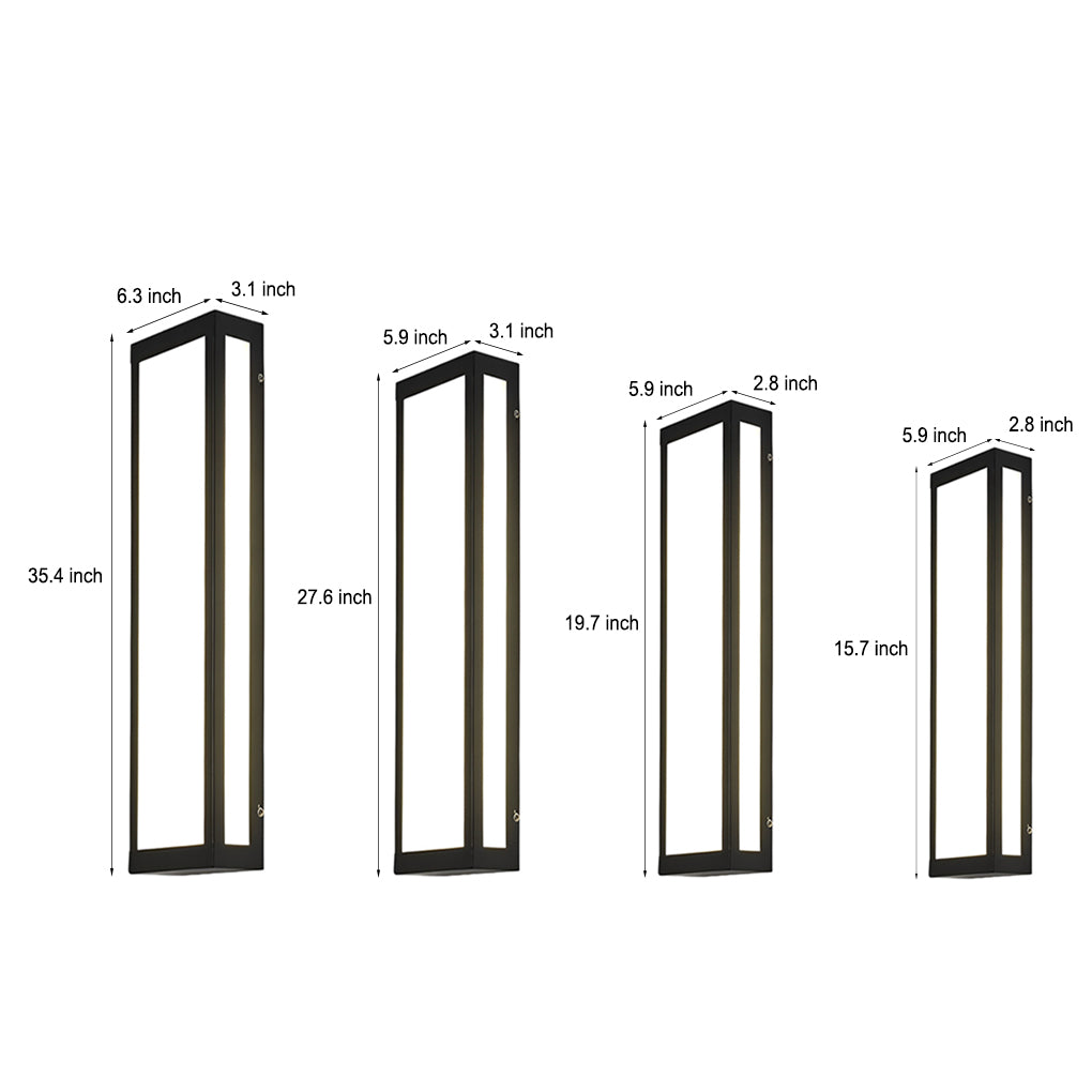 Modern Waterproof LED Rectangle Outdoor Wall Light