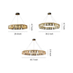 Luxury Rectangular Glass Chandelier with Brass Ceiling Fixture