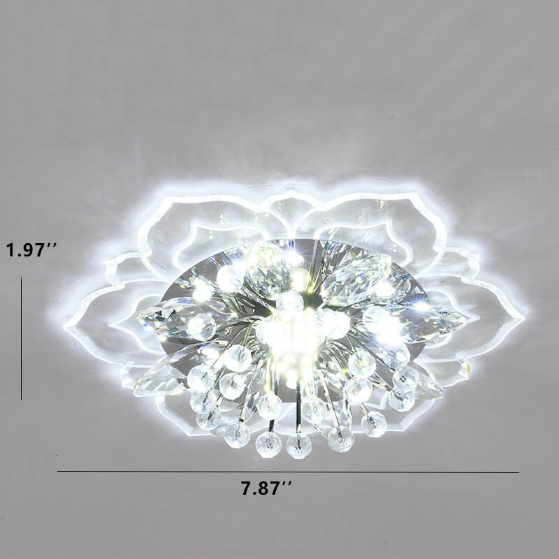 Elegant Crystal Flower LED Flush Mount Ceiling Light