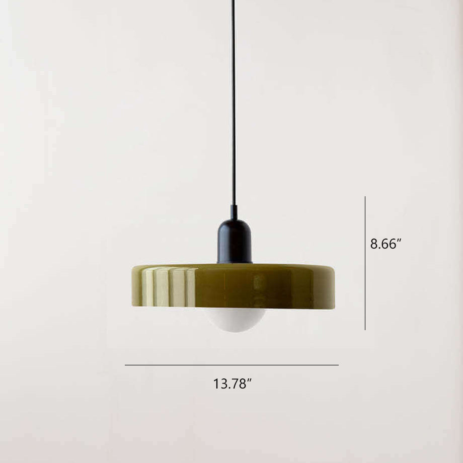 Colorful Vintage Glass Pendant Light - 1-Light Fixture
