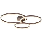 Modern Gold Flush Mount Ceiling Light with 3 Circles and 3 Bulbs