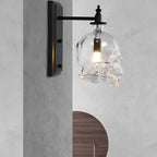Industrial Skull Wall Sconce with Glass Shades - Metal Wall Light