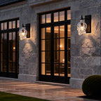 Industrial Skull Wall Sconce with Glass Shades - Metal Wall Light