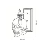 Industrial Skull Wall Sconce with Glass Shades - Metal Wall Light