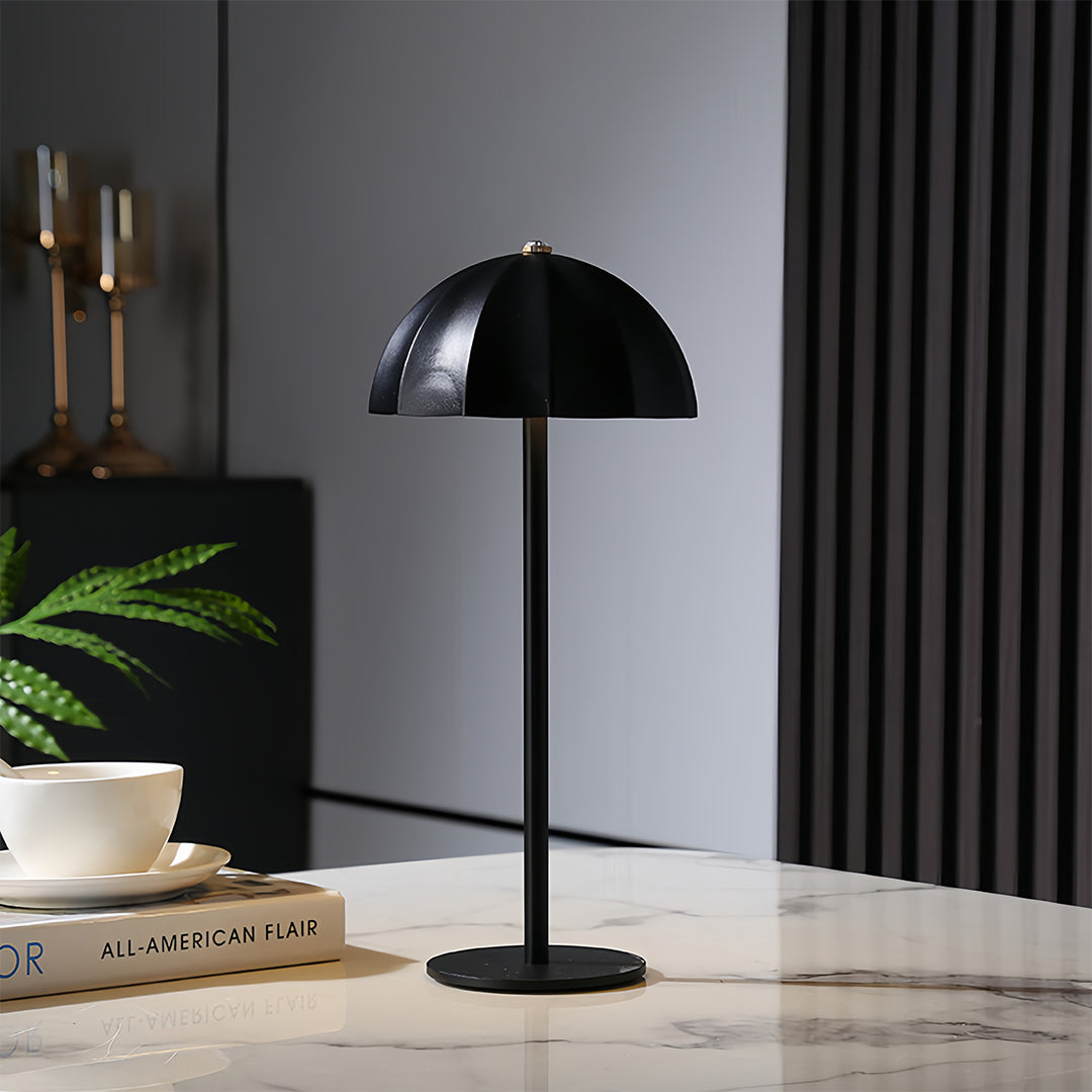 Minimalist Cordless Rechargeable Metal Mushroom Table Lamp