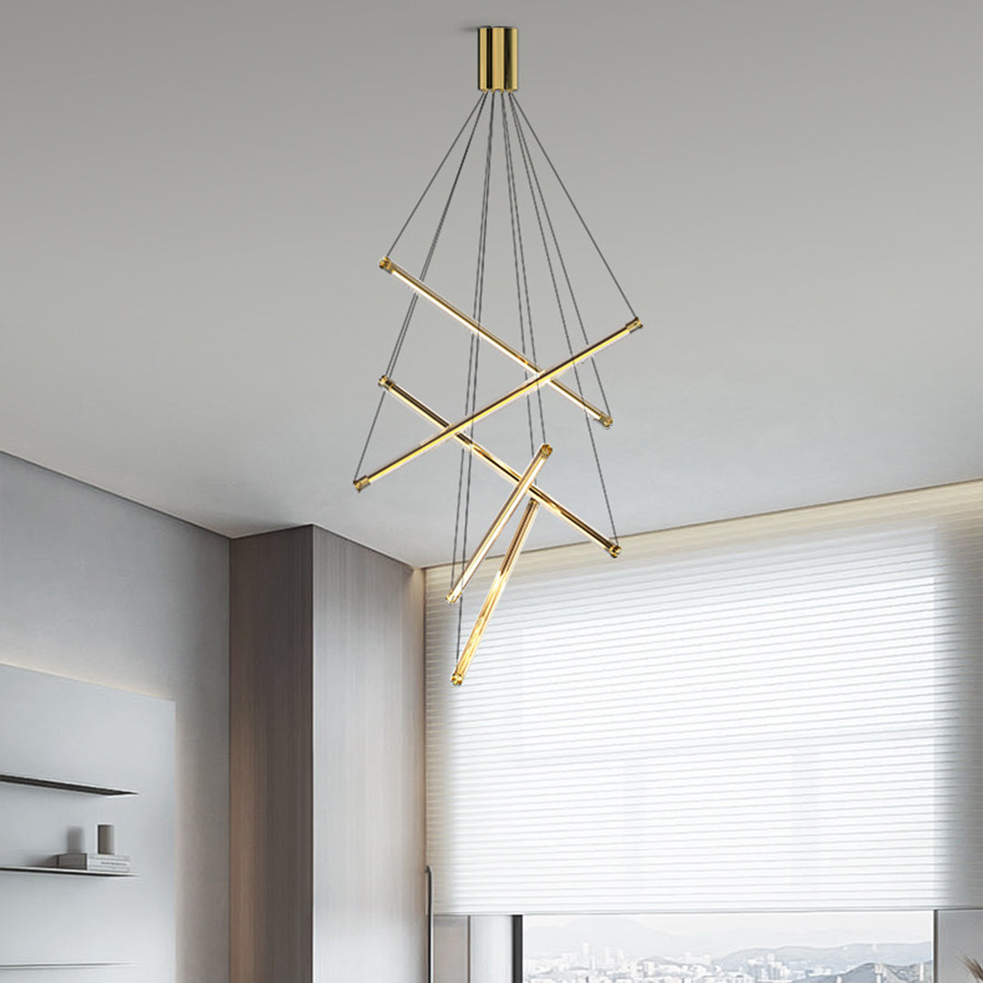 Nordic Minimalist LED Linear Chandelier