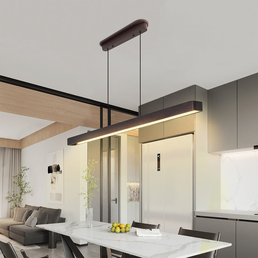 Japanese Minimalist Linear Pendant Light for Island Ceilings