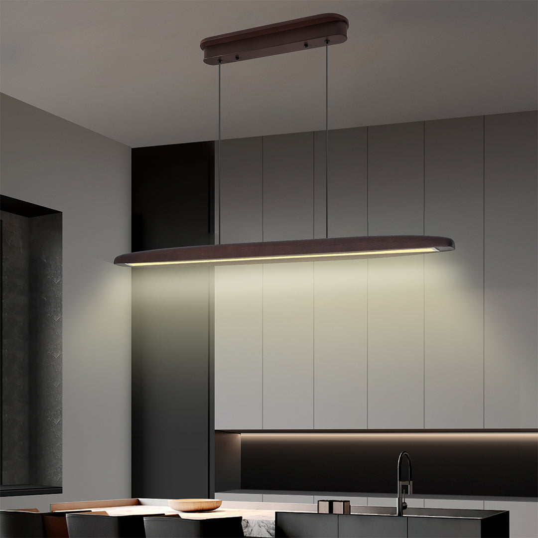 Minimalist Linear LED Pendant Light - Iron Ceiling Fixture
