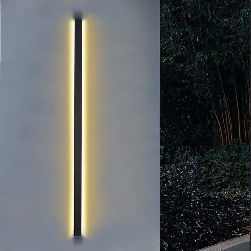 Modern LED Linear Wall Light - Long Black Outdoor Fixture