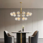 Premium Modern Copper and Glass Ball Chandelier
