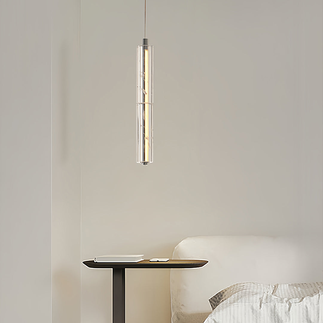 Minimalist Linear Crystal Pendant Ceiling Light