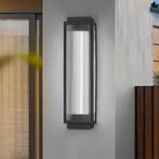 Modern Rectangular LED Outdoor Wall Light with Reeded Glass