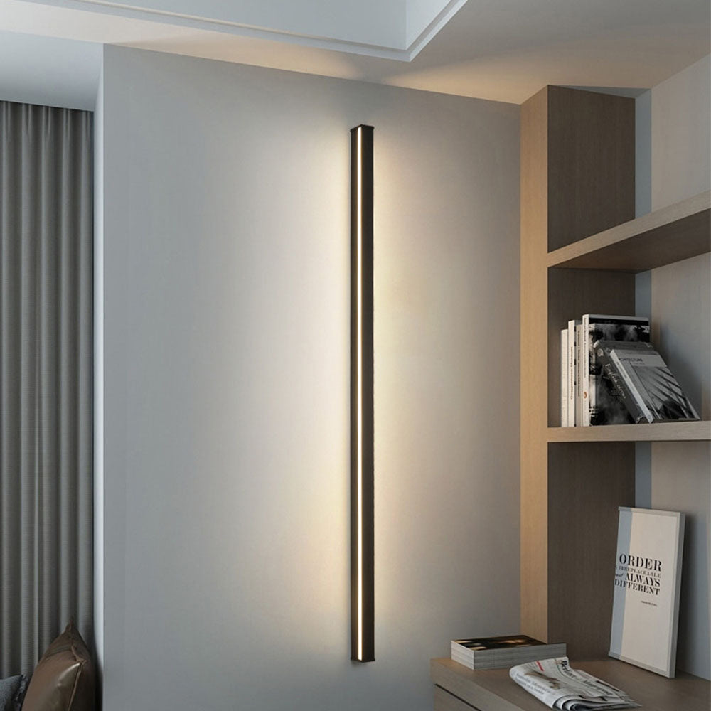 Minimalist Black LED Linear Outdoor Wall Sconce