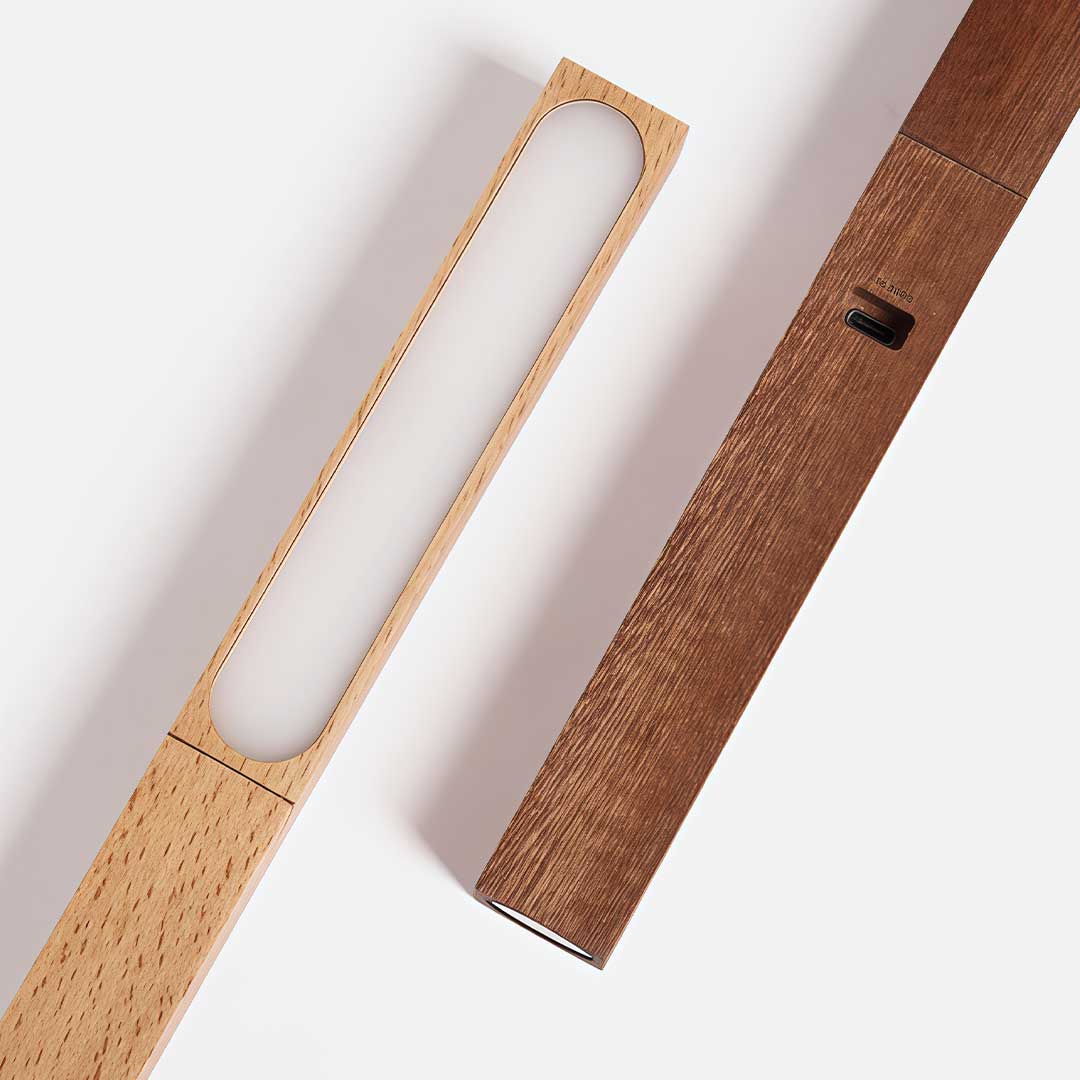 Premium Nordic Touch-Controlled LED Desk Lamp with Dual Magnetic Wooden Base